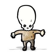 cartoon spooky skull head man