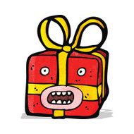 cartoon monster christmas present