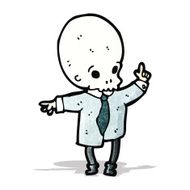 cartoon spooky skull head man N2