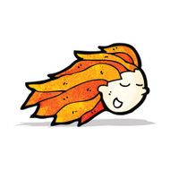 cartoon flaming red hair head
