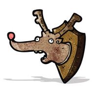 cartoon reindeer head on wall