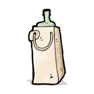 cartoon bottle in bag