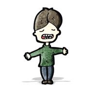 cartoon boy with open arms