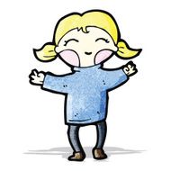cartoon happy blond girl N7