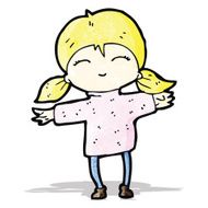 cartoon happy blond girl N8