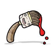 Messy Paint Brush Cartoon Character N5