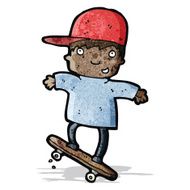 Cartoon Boy On Skateboard N4