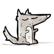 cartoon little wolf N10