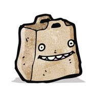 paper bag cartoon character