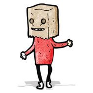 cartoon ugly man with bag on head