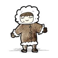 cartoon man in winter fur coat
