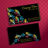 Elegant business card with bouquet of flowers