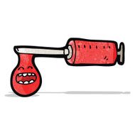 cartoon needle of blood