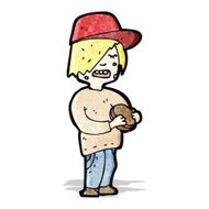 Cartoon boy eating burger N2