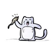 cartoon cat with mouse