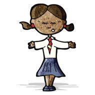 cartoon schoolgirl