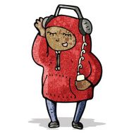 cartoon teenager in hooded sweatshirt N2