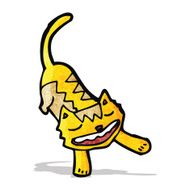 cartoon stretching cat