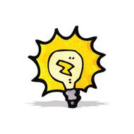 cartoon electric light bulb