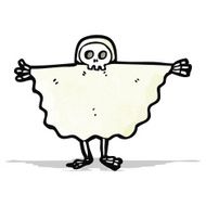 cartoon person in ghost costume