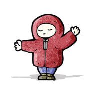 cartoon boy in winter coat