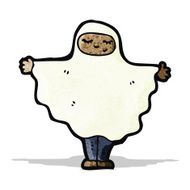 cartoon person in ghost costume N3