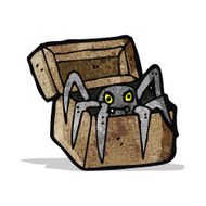 spooky monster in box cartoon N2
