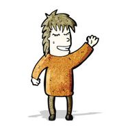 cartoon waving man N19