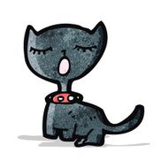 cartoon black cat N6