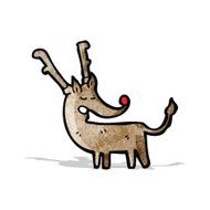 cartoon red nosed reindeer N6
