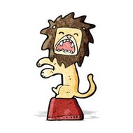 performing lion cartoon