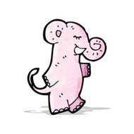 cartoon pink elephant N12