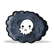 cartoon skull in cloud