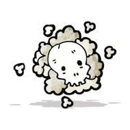 cartoon skull in cloud N2