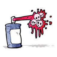 cartoon graffiti skull spray can N4