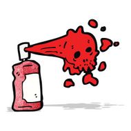 cartoon graffiti skull spray can N5