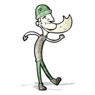 cartoon dancing old man