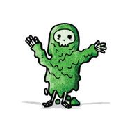 cartoon melting slime zombie