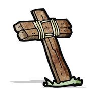 wooden cross cartoon
