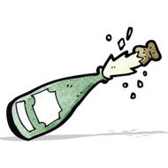 Cartoon Champagne Bottle N4
