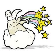 cartoon god on cloud N2