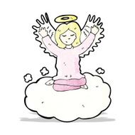 cartoon angel old cloud