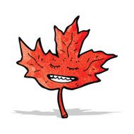 cartoon red leaf N2