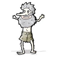 cartoon ship wrecked hermit man