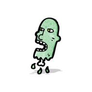 gross severed zombie head cartoon N2
