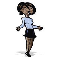 cartoon woman in short skirt N2