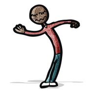 cartoon stick man bowing