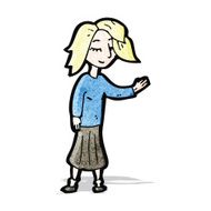 cartoon waving girl