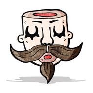 cartoon circus head open minded man