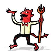 Cartoon Devil With Pitchfork N4